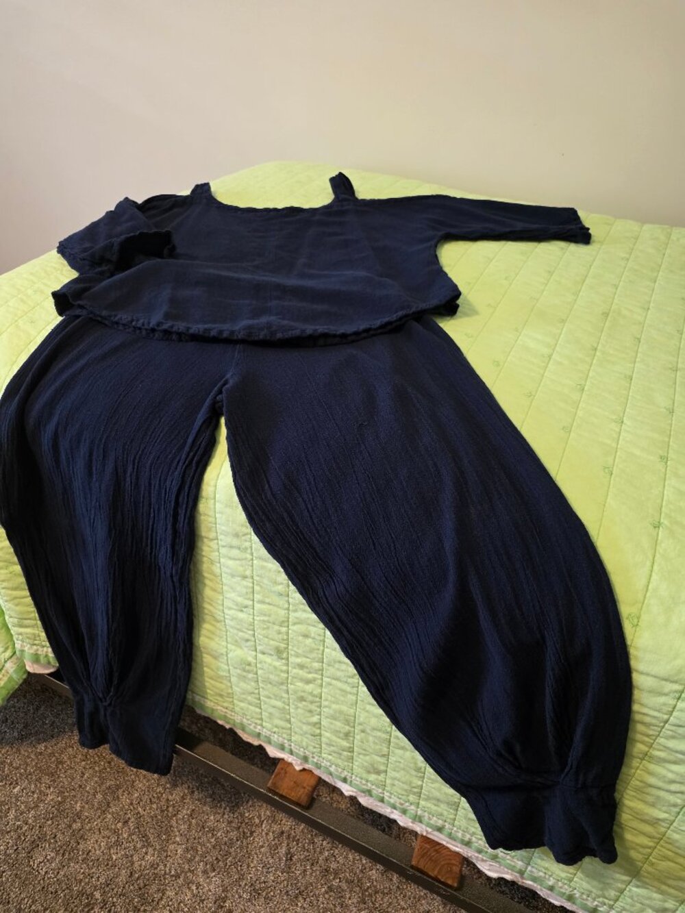 Oh My Gauze! Ibiza Pants and Sporty Blouse in Sapphire. Size 2